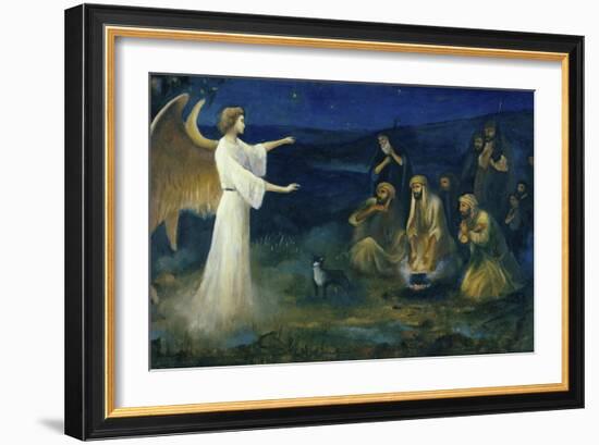 Angel Announcing the Birth of Christ to Shepherds-Robert Leinweber-Framed Giclee Print