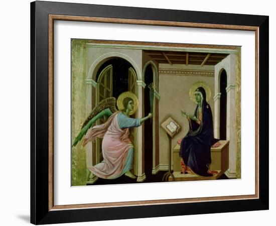 Angel Announcing the Death of Our Lord to Mary-Duccio di Buoninsegna-Framed Giclee Print