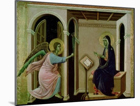Angel Announcing the Death of Our Lord to Mary-Duccio di Buoninsegna-Mounted Giclee Print