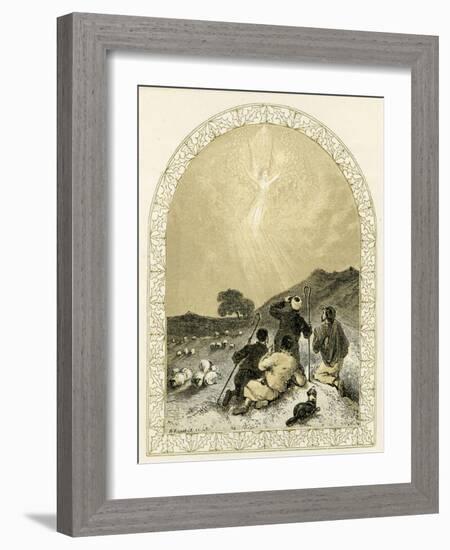 Angel appears to shepherds - Bible-Myles Birket Foster-Framed Giclee Print