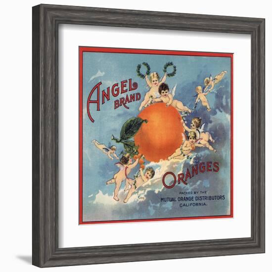 Angel Brand - California - Citrus Crate Label-Lantern Press-Framed Art Print