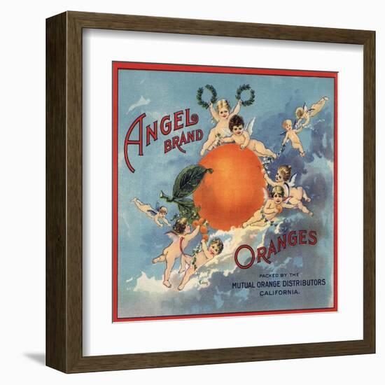 Angel Brand - California - Citrus Crate Label-Lantern Press-Framed Art Print