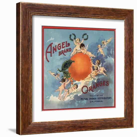 Angel Brand - California - Citrus Crate Label-Lantern Press-Framed Art Print