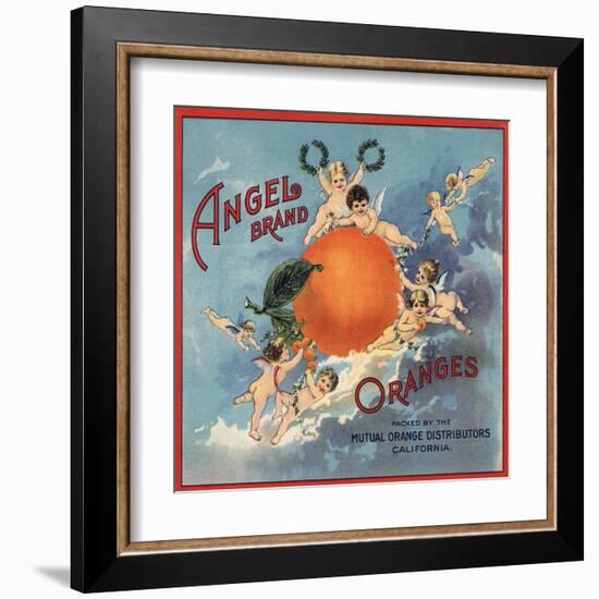 Angel Brand - California - Citrus Crate Label-Lantern Press-Framed Art Print