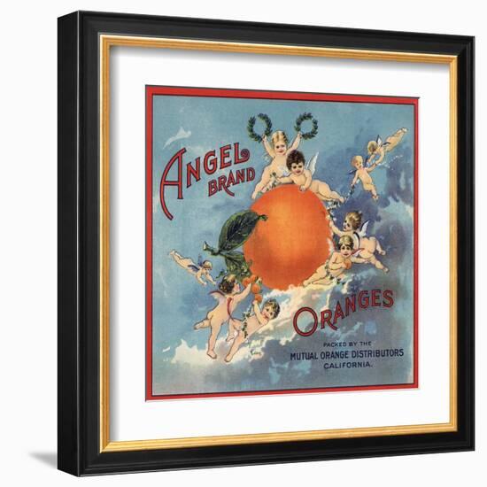 Angel Brand - California - Citrus Crate Label-Lantern Press-Framed Art Print