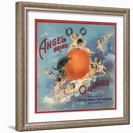 Angel Brand - California - Citrus Crate Label-Lantern Press-Framed Art Print