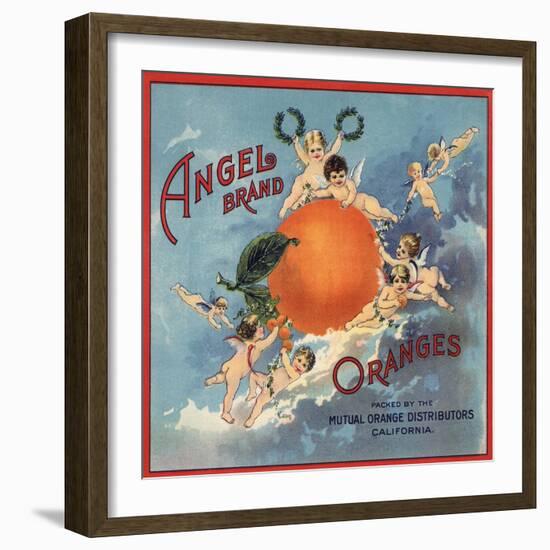 Angel Brand - California - Citrus Crate Label-Lantern Press-Framed Art Print