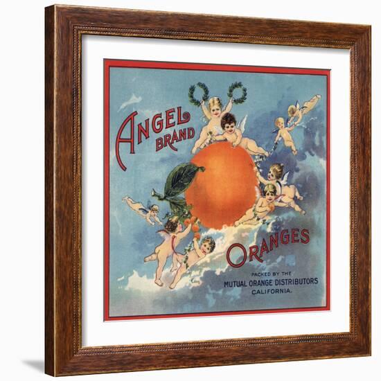 Angel Brand - California - Citrus Crate Label-Lantern Press-Framed Art Print