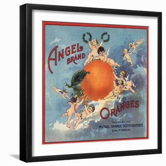 Angel Brand - California - Citrus Crate Label-Lantern Press-Framed Art Print