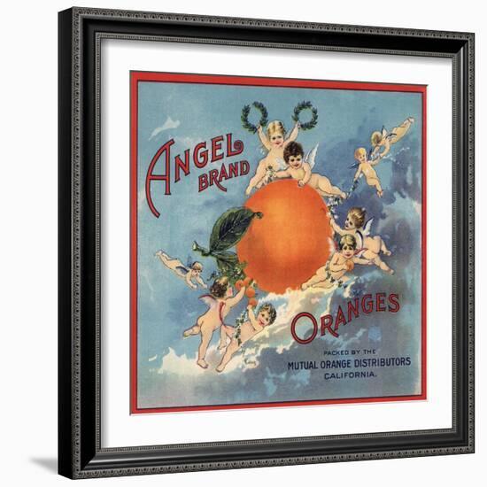 Angel Brand - California - Citrus Crate Label-Lantern Press-Framed Art Print