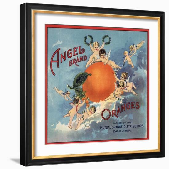 Angel Brand - California - Citrus Crate Label-Lantern Press-Framed Art Print