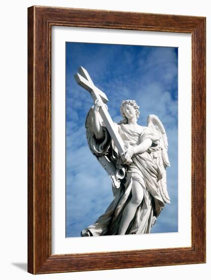 Angel Carrying a Cross, from the Ponte St Angelo, Rome, Italy, 1669-Gian Lorenzo Bernini-Framed Photographic Print