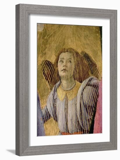 Angel, from the "Coronation of the Virgin," circa 1488-90 (Detail)-Sandro Botticelli-Framed Giclee Print