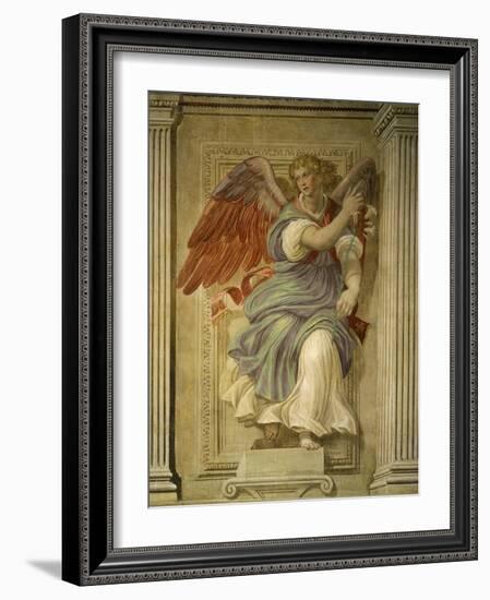 Angel Gabriel of the Annunciation, Fresco, Library-Francesco De Rossi Salviati Cecchino-Framed Giclee Print