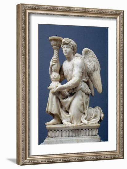 Angel Holding a Candelabra, 1495-Michelangelo Buonarroti-Framed Giclee Print