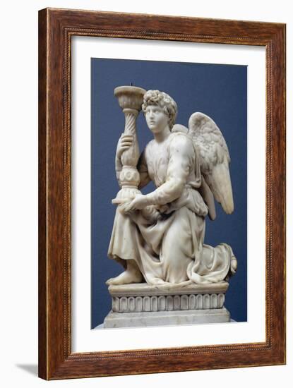 Angel Holding a Candelabra, 1495-Michelangelo Buonarroti-Framed Giclee Print