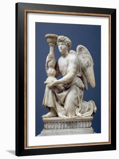 Angel Holding a Candelabra, 1495-Michelangelo Buonarroti-Framed Giclee Print