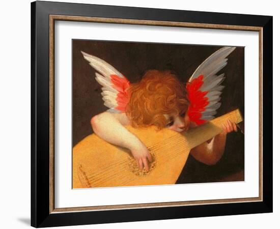 Angel making music-Fiorentino Rosso-Framed Giclee Print