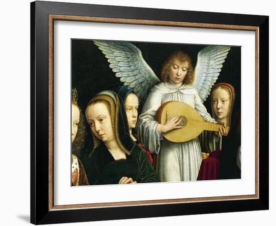 Angel Musician, Detail from Virgin Among Virgins, 1450-Gerard David-Framed Giclee Print