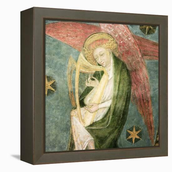 Angel Musician Playing a Harp, Detail from the Vault of the Crypt-null-Framed Premier Image Canvas