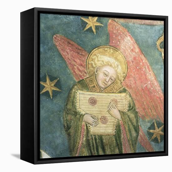 Angel Musician Playing a Psaltery, Detail from the Vault of the Crypt-null-Framed Premier Image Canvas