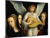 Angel Musician with Saints Agnes (D. 305), Fausta and Apollina (D. C. 248-9)-Gerard David-Mounted Giclee Print