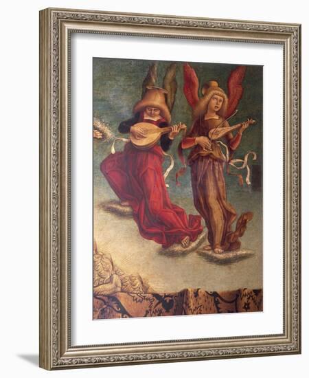 Angel Musicians, Detail from Coronation of Virgin-Carlo Crivelli-Framed Giclee Print