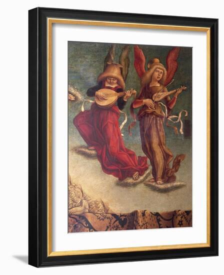 Angel Musicians, Detail from Coronation of Virgin-Carlo Crivelli-Framed Giclee Print