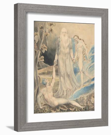 Angel of the Divine Presence Bringing Eve to Adam, c.1803-William Blake-Framed Giclee Print