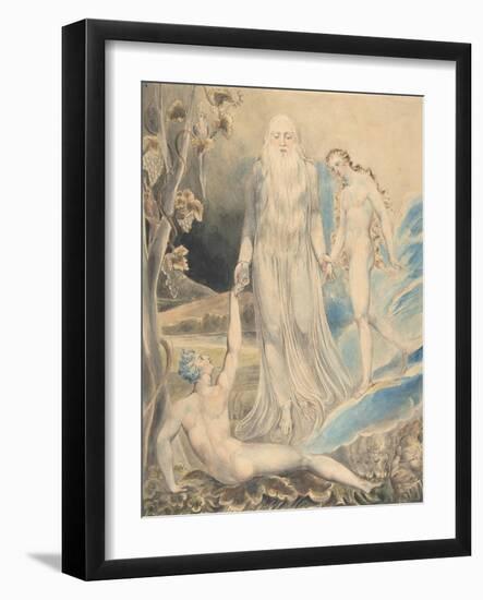 Angel of the Divine Presence Bringing Eve to Adam, c.1803-William Blake-Framed Giclee Print