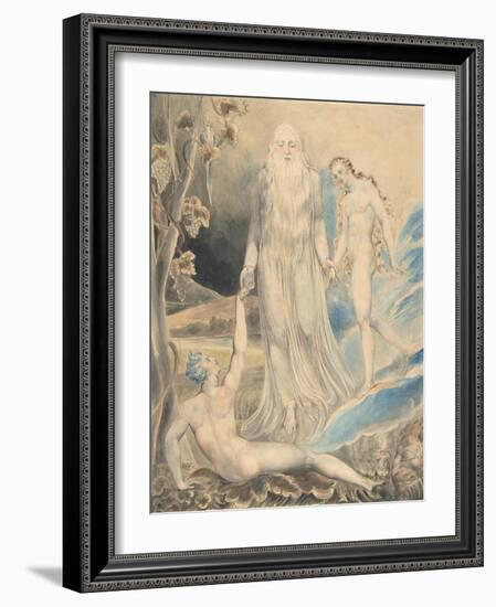 Angel of the Divine Presence Bringing Eve to Adam, c.1803-William Blake-Framed Giclee Print