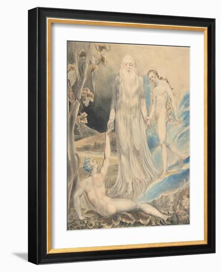 Angel of the Divine Presence Bringing Eve to Adam, c.1803-William Blake-Framed Giclee Print