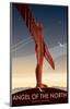 Angel of the North - Dave Thompson Contemporary Travel Print-Dave Thompson-Mounted Giclee Print