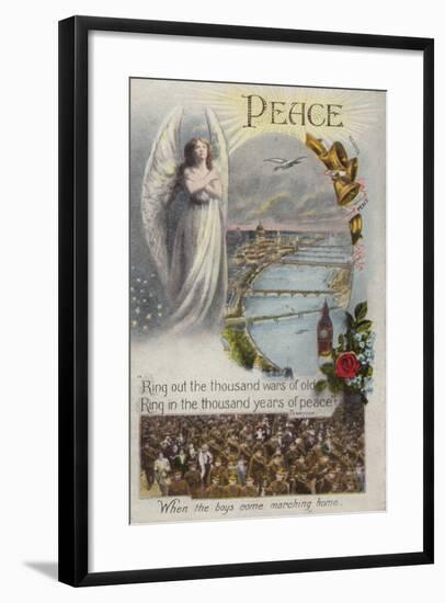 Angel over London Guiding Soldiers Home-null-Framed Giclee Print