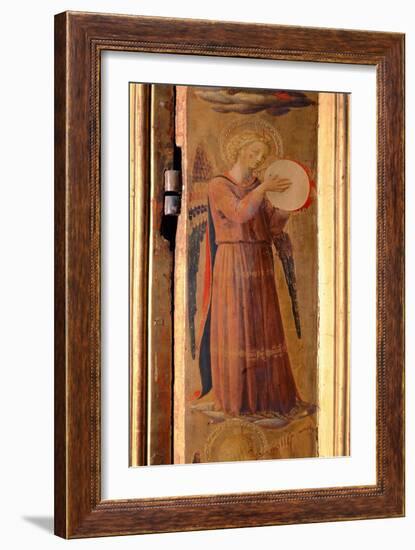 Angel Playing a Tambourine, Detail from the Linaiuoli Triptych, 1433 (Tempera on Panel)-Fra Angelico-Framed Giclee Print