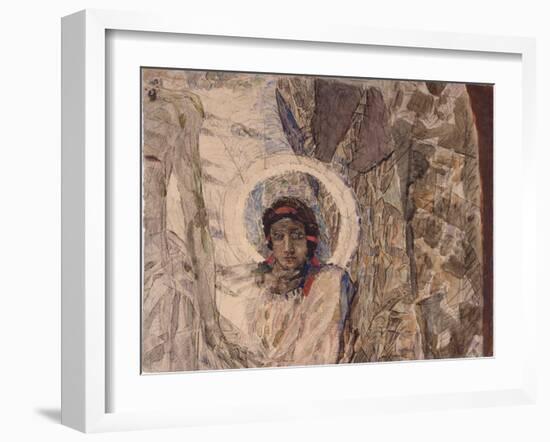 Angel's Head, 1887-Mikhail Alexandrovich Vrubel-Framed Giclee Print