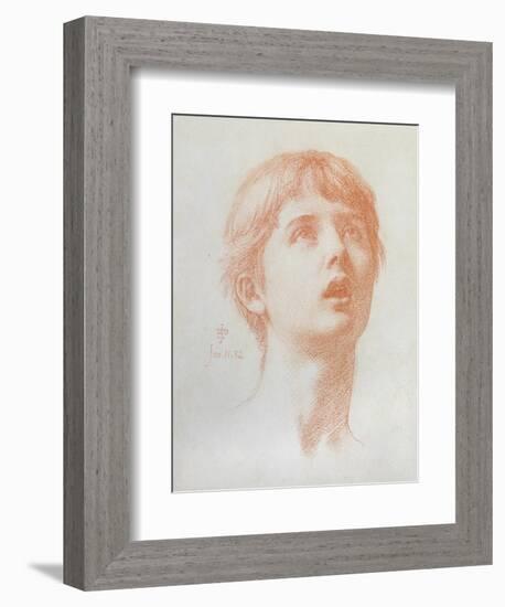 Angel's Head - Study for the Mosaic in St Paul's, 1882-Edward John Poynter-Framed Giclee Print