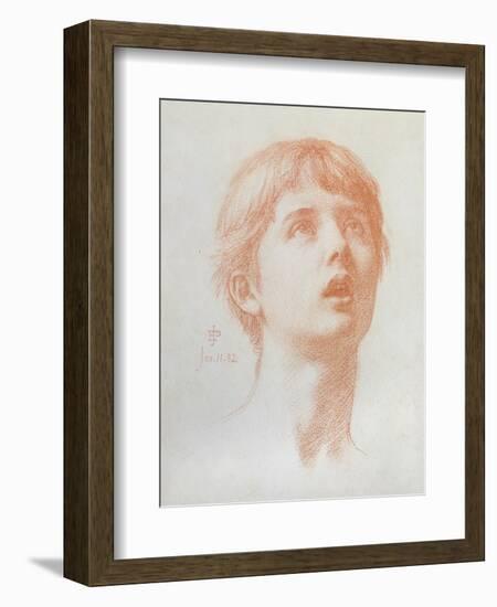 Angel's Head - Study for the Mosaic in St Paul's, 1882-Edward John Poynter-Framed Giclee Print