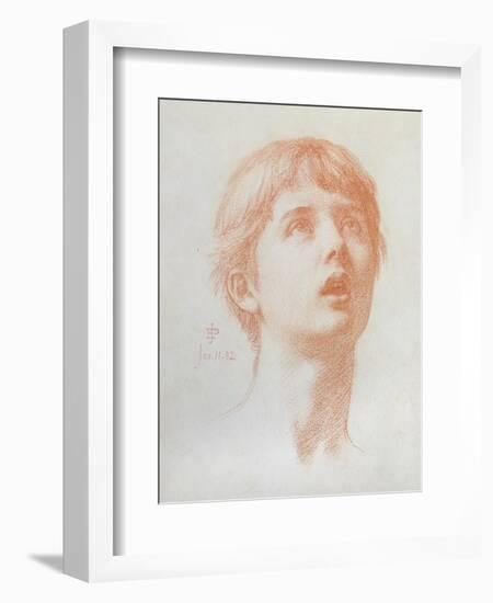 Angel's Head - Study for the Mosaic in St Paul's, 1882-Edward John Poynter-Framed Giclee Print