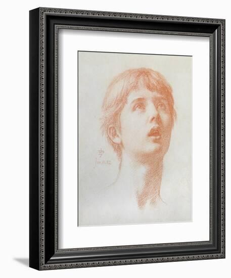 Angel's Head - Study for the Mosaic in St Paul's, 1882-Edward John Poynter-Framed Giclee Print