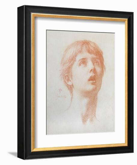 Angel's Head - Study for the Mosaic in St Paul's, 1882-Edward John Poynter-Framed Giclee Print