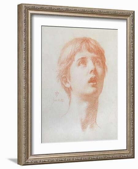 Angel's Head - Study for the Mosaic in St Paul's, 1882-Edward John Poynter-Framed Giclee Print