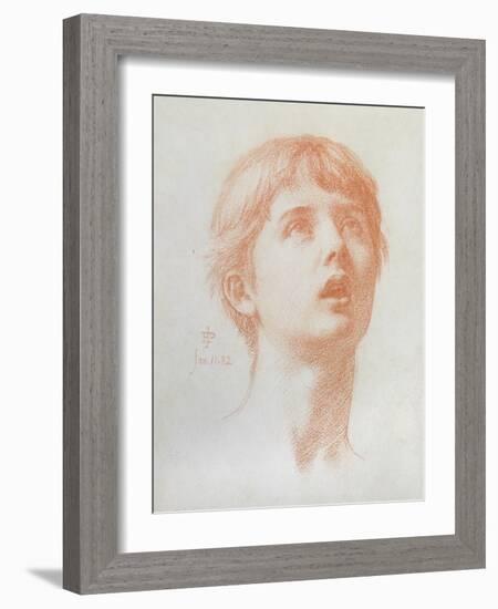 Angel's Head - Study for the Mosaic in St Paul's, 1882-Edward John Poynter-Framed Giclee Print