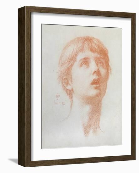 Angel's Head - Study for the Mosaic in St Paul's, 1882-Edward John Poynter-Framed Giclee Print