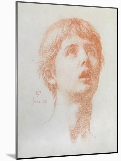 Angel's Head - Study for the Mosaic in St Paul's, 1882-Edward John Poynter-Mounted Giclee Print