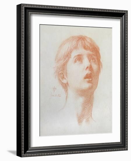 Angel's Head - Study for the Mosaic in St Paul's, 1882-Edward John Poynter-Framed Giclee Print