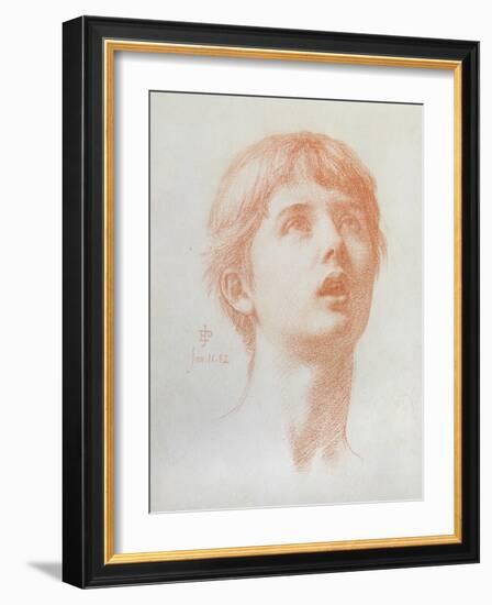 Angel's Head - Study for the Mosaic in St Paul's, 1882-Edward John Poynter-Framed Giclee Print