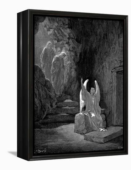 Angel Showing Mary Magdalene and 'The Other Mary' Christ's Empty Tomb, 1865-1866-Gustave Doré-Framed Premier Image Canvas