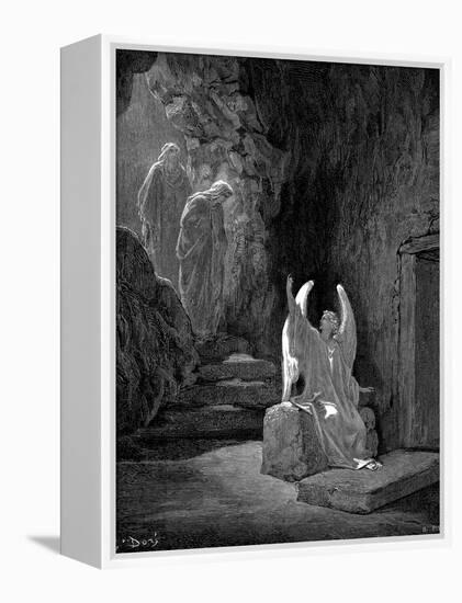 Angel Showing Mary Magdalene and 'The Other Mary' Christ's Empty Tomb, 1865-1866-Gustave Doré-Framed Premier Image Canvas