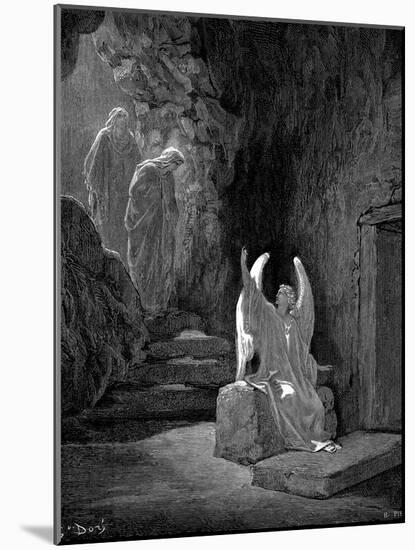 Angel Showing Mary Magdalene and 'The Other Mary' Christ's Empty Tomb, 1865-1866-Gustave Doré-Mounted Giclee Print